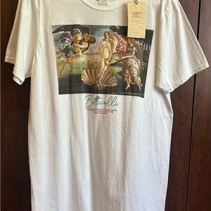 Gildan White Short Sleeve Tee with Botticelli Print